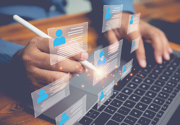 Checking profiles on a laptop