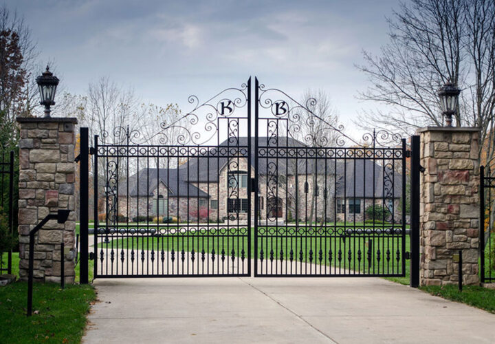 A gated residential house